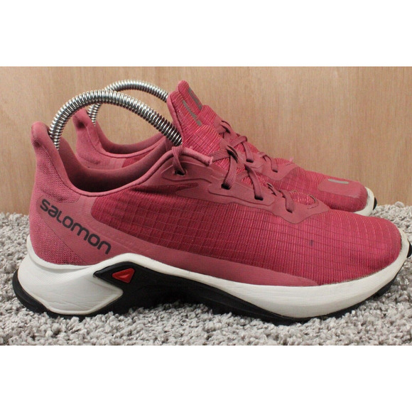 Solomon Shoes - Salomon Alphacross 3 Trail Running Shoes Womens 6 Red Mesh Outdoor Athletic